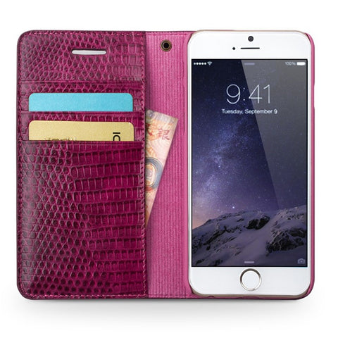 QIALINO Crocodile Texture Genuine Leather Wallet Case for iPhone 6 Plus / 6s Plus 5.5 inch