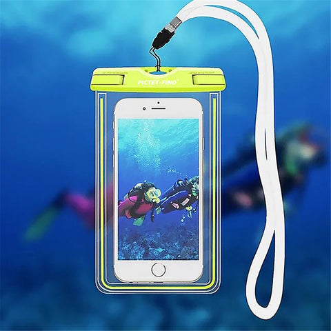 PICTET.FINO Noctilucent IPX8 Waterproof Case Bag for iPhone 6s Plus / 6 Plus with Strap