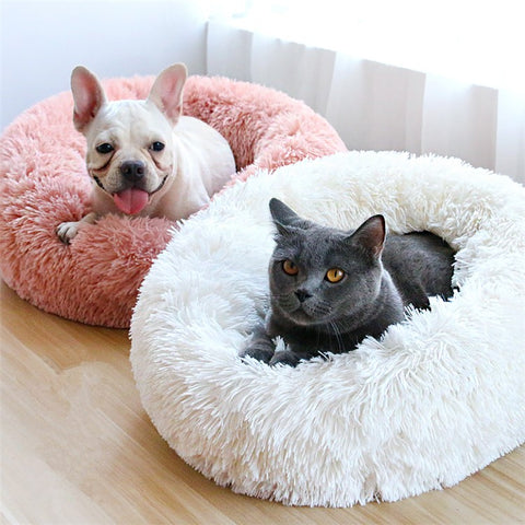 Dog Round Cat Winter Warm Sleeping Bag Plush Soft Pet Bed Calming Bed 40x26cm