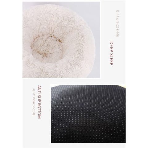 Dog Round Cat Winter Warm Sleeping Bag Plush Soft Pet Bed Calming Bed 40x26cm