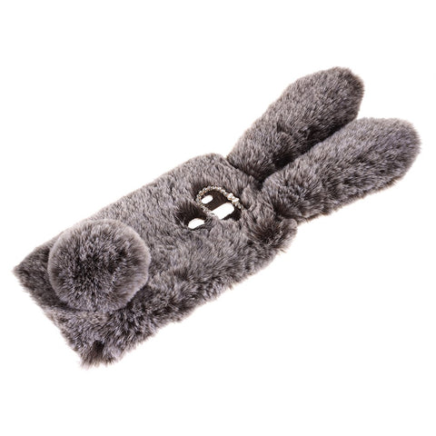 Rabbit Shape Fluffy Fur Coated Rhinestone TPU Protective Case for Huawei Mate 10 Pro