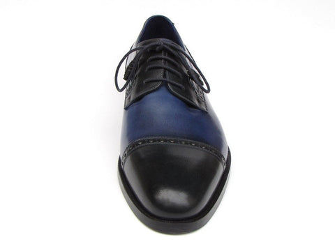 Paul Parkman Men's Parliament Blue Derby Shoes Leather Upper and Leather Sole (ID#046-BLU)