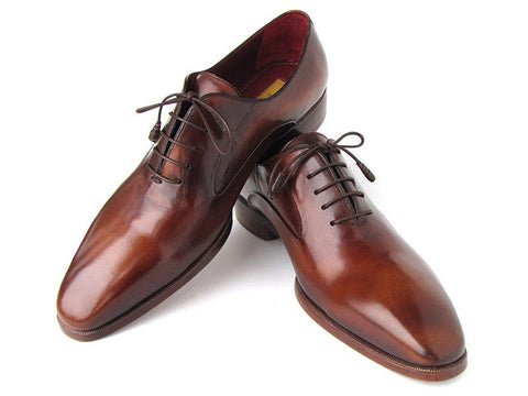 Paul Parkman Plain Toe Brown Calfskin Oxfords (ID#019-BRW)