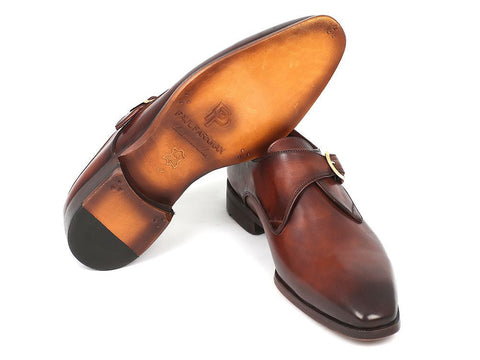 Paul Parkman Monkstrap Dress Shoes Brown & Camel (ID#011B44)