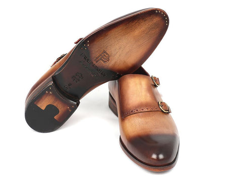 Paul Parkman Two Tone Double Monkstrap Shoes (ID#HT54-CML)