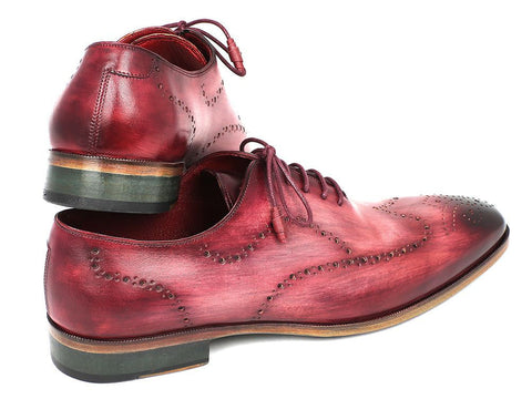 Paul Parkman Wintip Oxfords Burgundy Handpainted Calfskin (ID#741-BUR)