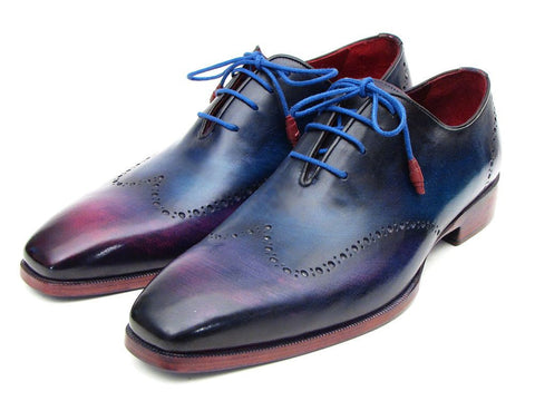 Paul Parkman Blue & Purple Wingtip Oxfords (ID#084VX55)