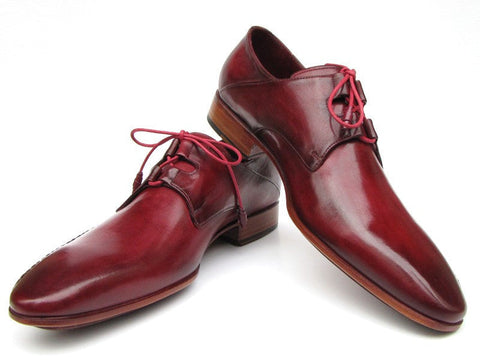 Paul Parkman Men's Ghillie Lacing Side Handsewn Dress Shoes - Burgundy Leather Upper and Leather Sole (ID#022-BUR)