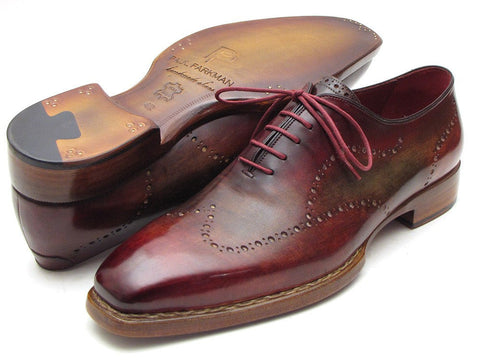 Paul Parkman Wingtip Oxford Goodyear Welted Bordeaux & Camel (ID#087LX)