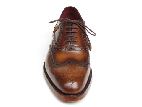 Paul Parkman Men's Wingtip Oxford Goodyear Welted Tobacco (ID#027-TAB)