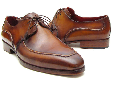 Paul Parkman Men's Brown Derby Dress Shoes For Men (ID#SU12LF)