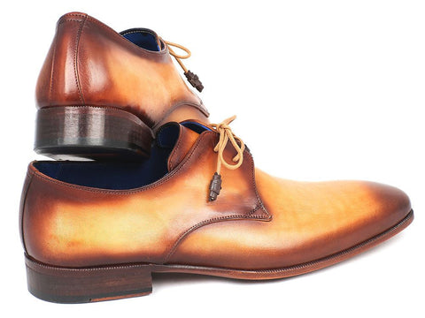 Paul Parkman Brown & Camel Hand-Painted Derby Shoes (ID#326-CMLBRW)