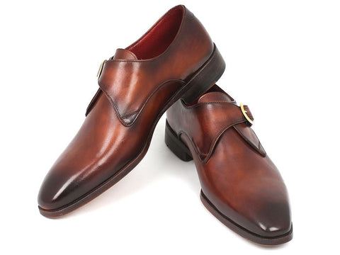 Paul Parkman Monkstrap Dress Shoes Brown & Camel (ID#011B44)