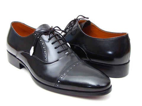 Paul Parkman Men's Captoe Oxfords Black Dress Shoes (ID#78RG61)