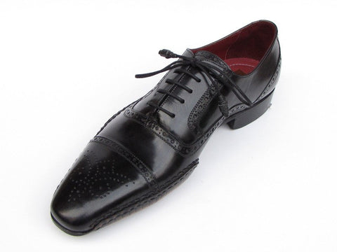 Paul Parkman Men's Captoe Oxfords Black Shoes (ID#5032-BLK)