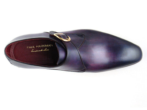 Paul Parkman Single Monkstrap Shoes Purple Leather (ID#DW754T)