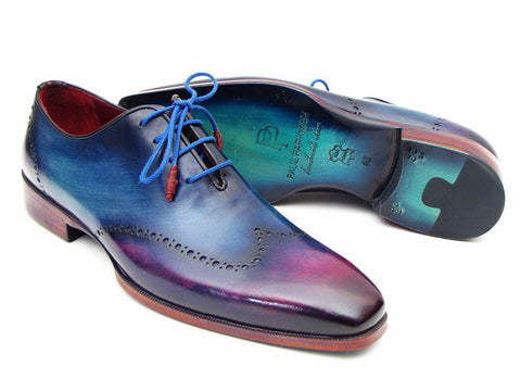 Paul Parkman Blue & Purple Wingtip Oxfords (ID#084VX55)