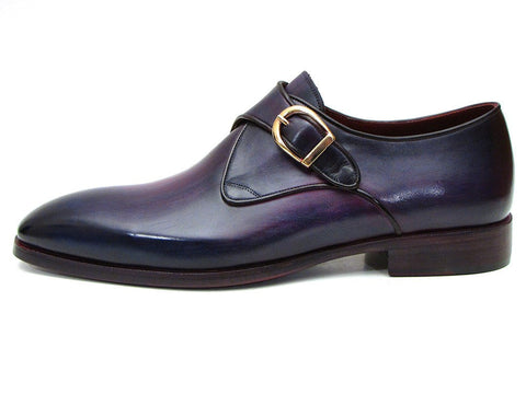 Paul Parkman Single Monkstrap Shoes Purple Leather (ID#DW754T)