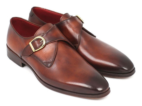 Paul Parkman Monkstrap Dress Shoes Brown & Camel (ID#011B44)