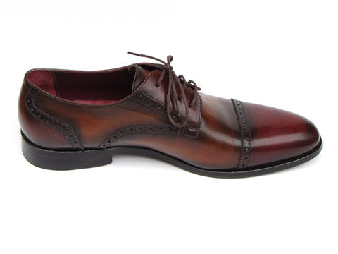 Paul Parkman Men's Bordeaux / Tobacco Derby Shoes Leather Upper and Leather Sole (ID#046-BRD-BRW)