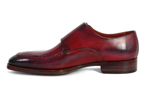 Paul Parkman Men's Double Monkstrap Shoes Black & Bordeaux (ID#PP3851)