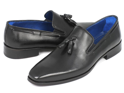 Paul Parkman Men's Tassel Loafer Black Leather Upper & Leather Sole (ID#5141-BLK)