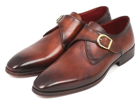 Paul Parkman Monkstrap Dress Shoes Brown & Camel (ID#011B44)