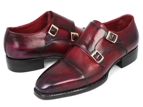 Paul Parkman Triple Leather Sole Hand-Welted Cap Toe Monkstraps (ID#LX77MNK)