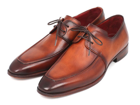 Paul Parkman Brown Leather Apron Derby Shoes For Men (ID#33SX92)