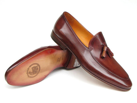 Paul Parkman Men's Tassel Loafer Brown Hand Painted Leather (ID#049-BRW)