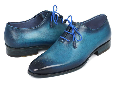 Paul Parkman Men's Blue & Navy Medallion Toe Oxfords (ID#VN82BL)