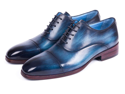 Paul Parkman Men's Captoe Oxfords Blue & Turquoise (ID#1744-BTQ)