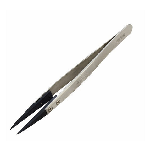 BEST BST-259A Stainless Steel Anti-static Fine Point Tweezers with Replaceable Tip