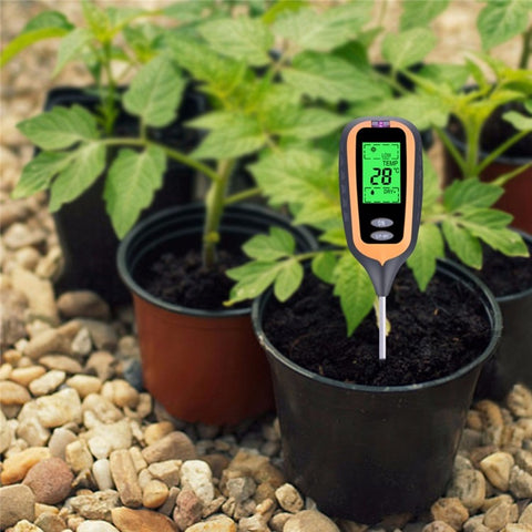 4-in-1 Soil Temperature/Moisture/Light/PH Tester for Farm, Garden, Lawn