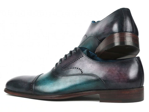 Paul Parkman Men's Cap Toe Oxfords Purple & Turquoise (ID#314-PRPTRQ)