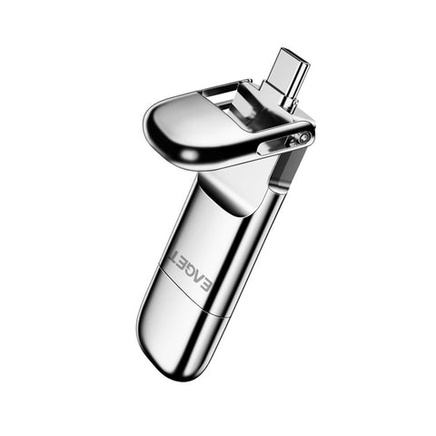 EAGET SU10 USB3.1 Type-C Dual Port 512GB U Disk Zinc Alloy Solid State USB Flash Drive Encryption Memory Stick