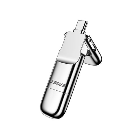 EAGET SU10 USB3.1 Type-C Dual Port 512GB U Disk Zinc Alloy Solid State USB Flash Drive Encryption Memory Stick