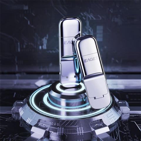 EAGET SU10 USB3.1 Type-C Dual Port 512GB U Disk Zinc Alloy Solid State USB Flash Drive Encryption Memory Stick