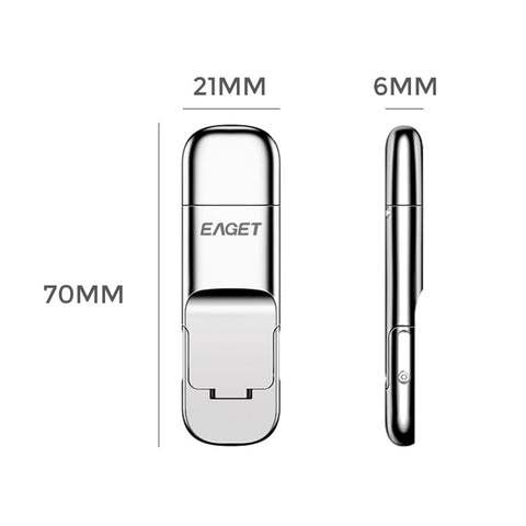 EAGET SU10 SSD USB Flash Drive 256GB Solid State U Disk USB 3.1 Type-C Dual Ports Memory Stick
