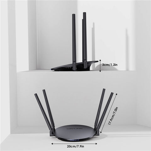 WAVLINK WN530G3 WiFi Router AC1200 Dual Band Wireless Repeater with 4x 5dBi Foldable Antenna