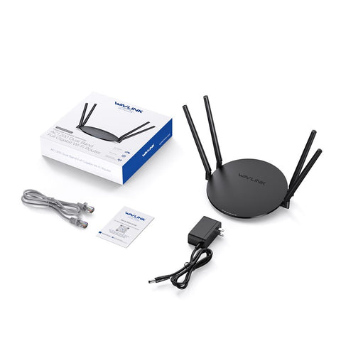 WAVLINK WN530G3 WiFi Router AC1200 Dual Band Wireless Repeater with 4x 5dBi Foldable Antenna