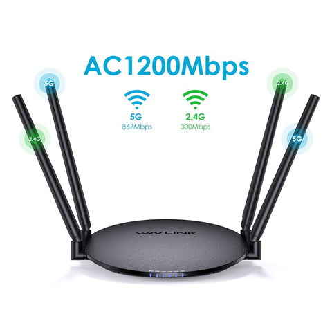 WAVLINK WN530G3 WiFi Router AC1200 Dual Band Wireless Repeater with 4x 5dBi Foldable Antenna