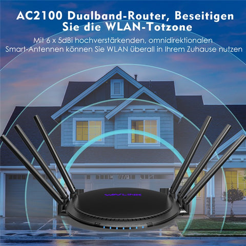 WAVLINK WN531A6 AC2100 Gigabit Ethernet Port WiFi Router Dual Band Wireless Repeater