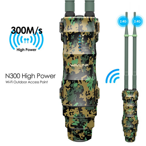 WAVLINK WN570HN2 300Mbps High Power Outdoor Router PoE Weatherproof AP  /  Repeater Mode WiFi Extender