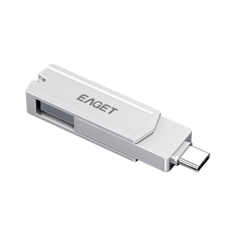 EAGET CF22 128GB Zinc Alloy Memory Stick for Type-C Phone Tablet Laptop Type C+USB 3.0 Flash Drive