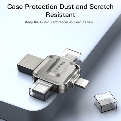 YESIDO FL15 16GB U Disk USB3.0 Flash Drive 4-in-1 Memory Stick for iOS Android Phone Tablet PC