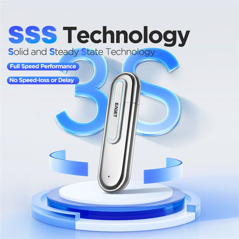 EAGET SU90 2TB USB 3.2 Memory Stick Plug and Play Zinc Alloy Solid State Flash Drive