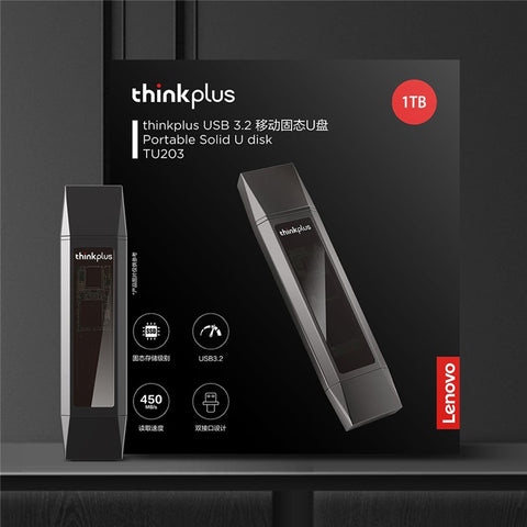 LENOVO THINKPLUS TU203 1TB USB+Type-C Flash Drive Computer Memory Thumb Drive Photo Data Storage Stick
