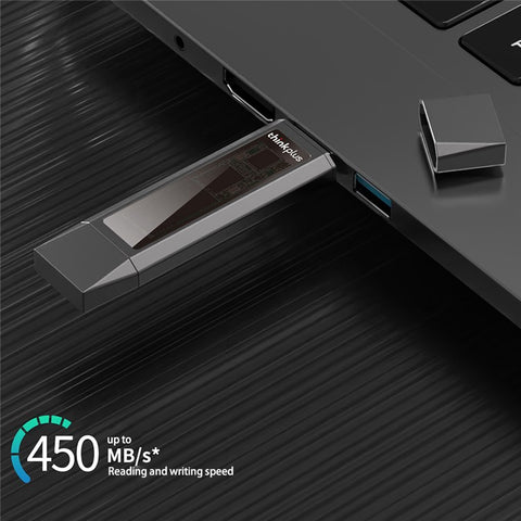 LENOVO THINKPLUS TU203 128GB USB+Type-C Flash Drive Photo Data Storage Stick Thumb Drive for MacBook Phones Tablets