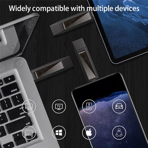 LENOVO THINKPLUS TU203 256GB Thumb Drive Photo Data Storage Stick USB+Type-C Flash Drive for MacBook Phones Tablets
